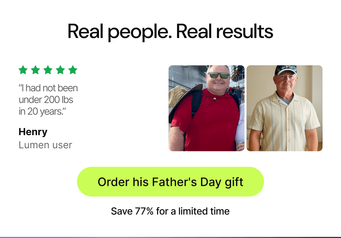 Real people. Real results. “Lost 2–3% body fat in the first couple of months – Nadia, Lumen user. Start with your metabolism. Save 77% for a limited time.