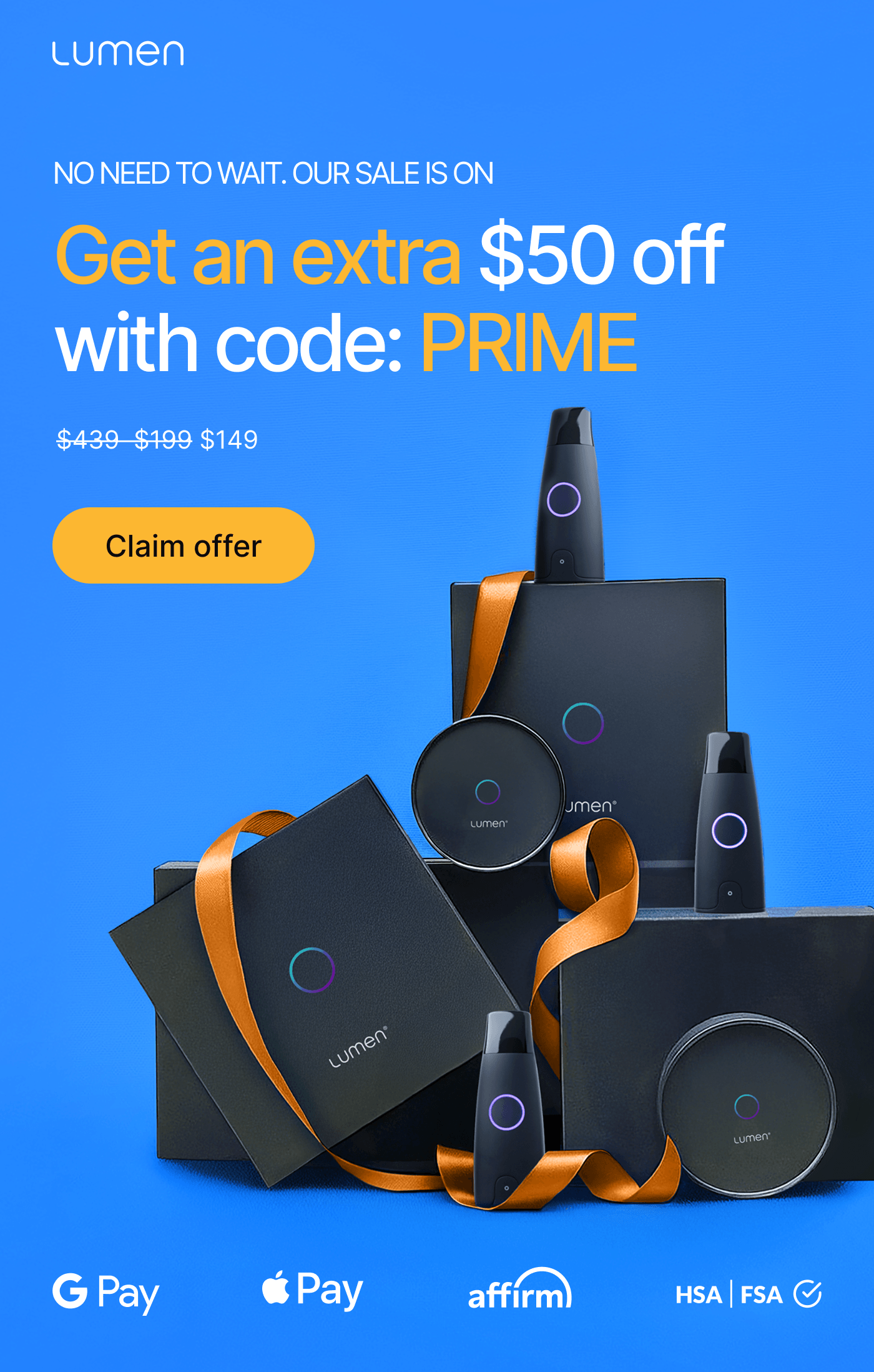 No need to wait - get an extra $50 off with code PRIME. Was $439, now $149.