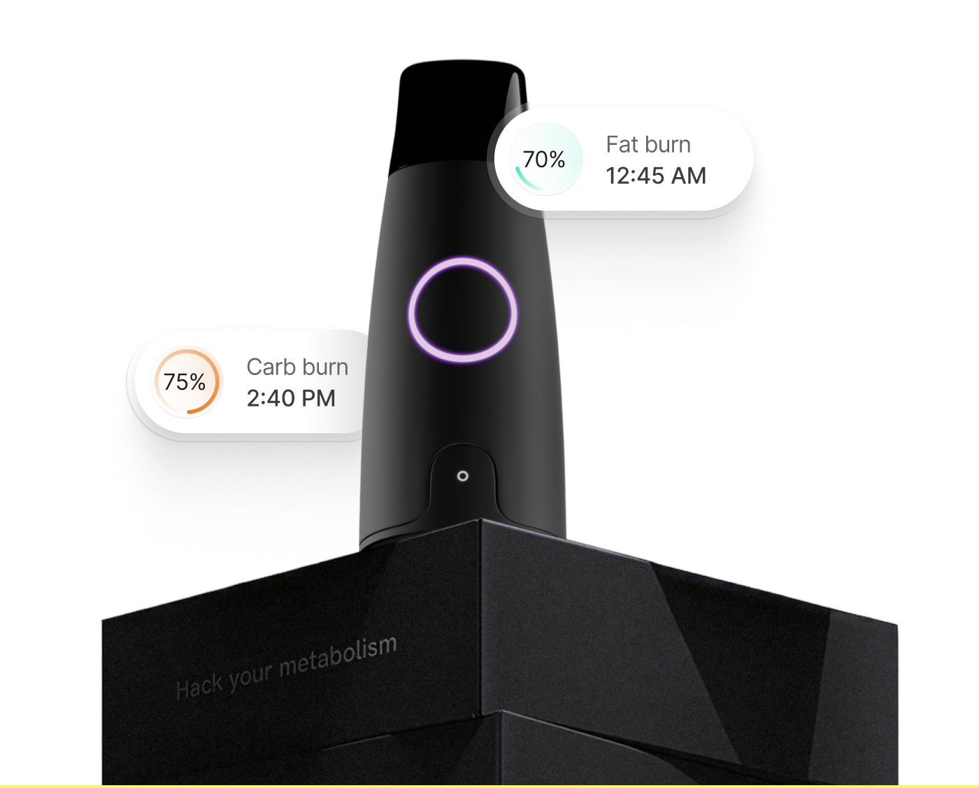 Lumen device showing fat burn and carb burn readings