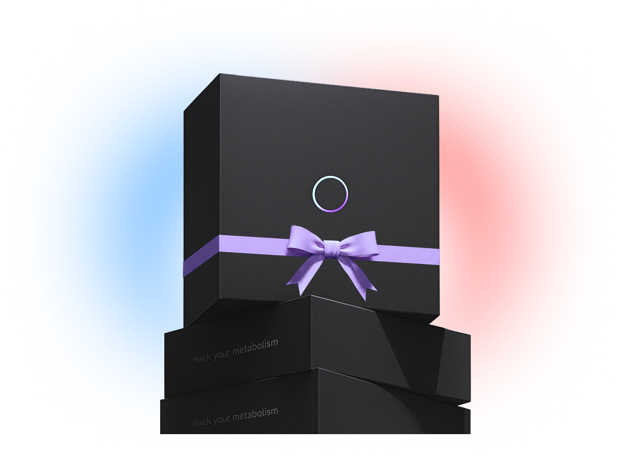 The Lumen device, wrapped with a bow